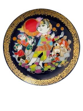 Rosenthal Bjorn Wiinblad Aladin #2 Wall Plate Studio Linie Germany Blue